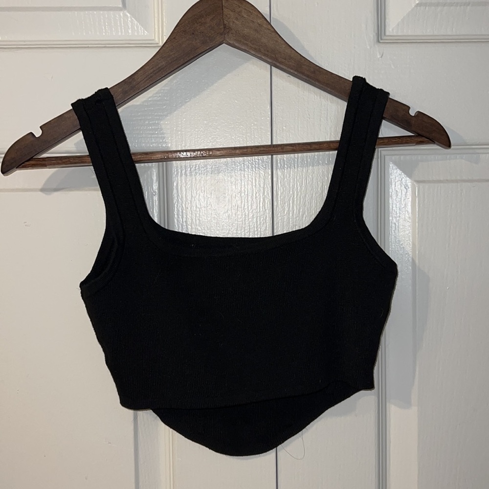Black Crop Tank - Picture 2 of 3